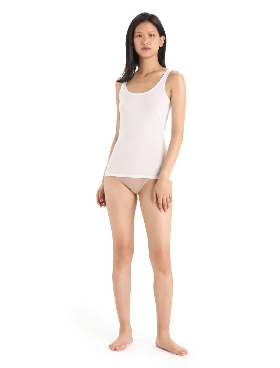 Bielizny Icebreaker Merino Siren Tank Top Damskie Białe | PL 1233TCEV